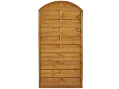 Zdjęcie: Płot pełny Trento 2 R34x44 z łukiem 90x180/160 cm złoty dąb SOBEX