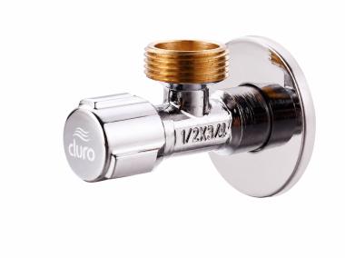 Zdjęcie: Zawór kątowy grzybkowy Zuno 1/2"x3/4" DURO