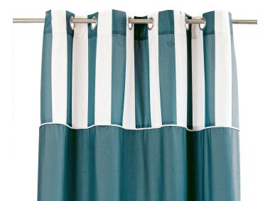 Zdjęcie: Zasłona welwetowa z drukowanym górnym pasem stripe chic turkus 140x270 cm CHIC HOME