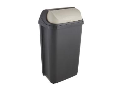 Zdjęcie: Kosz na śmieci z odchylaną pokrywą Rasmus 50 L grafit KEEEPER