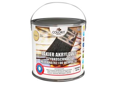 Zdjęcie: Lakier akrylowy szybkoschnący na zewnątrz i do wewnątrz, głęboki mat 2,5 L COLORIT