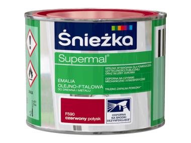 Zdjęcie: Emalia Supermal czerwony F590 0,2L ŚNIEŻKA