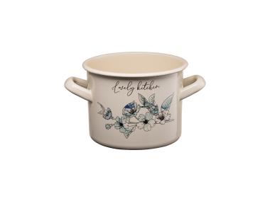 Zdjęcie: Garnek emaliowany z kalką Flores 14 cm/1,5 L  wzór 2 GALICJA