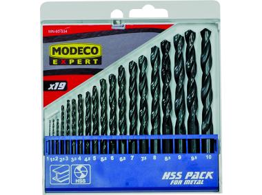 Zdjęcie: Wiertła walcowe do metalu hss 19 sztuk, 1-10 mm MODECO EXPERT