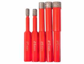 Zestaw otwornic diamentowych HEX 5,6,8,10,12 mm max 3200 obr/min 5 elementów MODECO EXPERT
