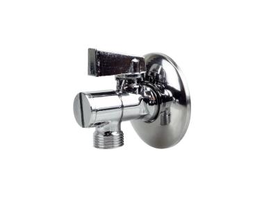 Zdjęcie: Zawór kulowy kątowy 1/2x3/8 z filtrem z metalowym pokrętłem TYCNER