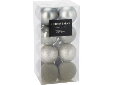 Zdjęcie: Bombki plastikowe 6 cm - 16 szt. srebrne KOOPMAN