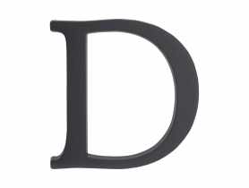 Litera aluminiowa "D" 105 mm grafit METRO