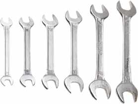 Klucze płaskie dwustronne 6-17 mm, zestaw 6 sztuk TOP TOOLS