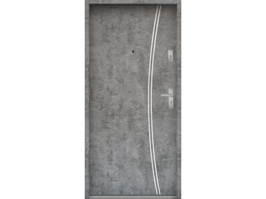 Zdjęcie: Drzwi wejściowe do mieszkań Bastion R-61 Beton srebrny 80 cm lewe OSP KR CENTER