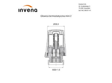 Zdjęcie: Głowica termostatyczna mini 2 INVENA