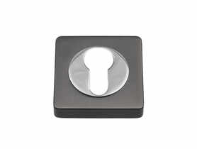 Szyld dolny PLT-24Z kwadratowy na wkładkę chrom+satyna grafitowa GAMET BASIC LINE