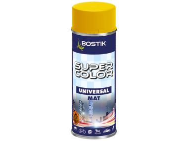 Zdjęcie: Lakier uniwersalny ogólnego zastosowania Super Color Universal Mat żółty RAL 1023 400 ml BOSTIK