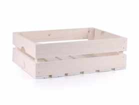 Skrzynka drewniana 46x33,5x15,5 cm biała TIN TOURS