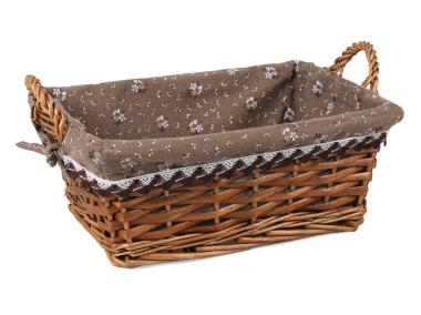 Zdjęcie: Kosz prostokątny z uchwytami 35x26x13/17 cm brązowy TIN TOURS