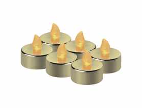 Świeczki tealight złote CR2032, vintage EMOS