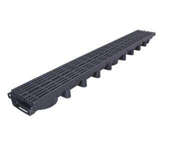 Zdjęcie: Odwodnienie liniowe kanał z kratką PP line czarny A 15, 1000x131x63 mm ZMM MAXPOL