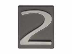 Cyfra 2 PCV samoprzylepna 4x4,7 cm grafit DOMINO