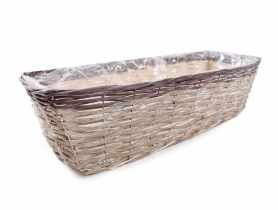 Balkonówka doniczka wiklinowa z folią 60x22x16 cm TIN TOURS