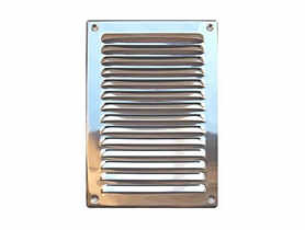 Osłona wentylacyjna skośna nierdzewna z siatką 14/7 pokryta folią chrom PRZYBYSZ