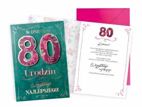Karnet DKP-029 Urodziny 80-latki - cyfry KUKARTKA