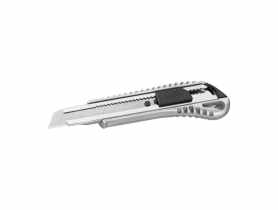 Nóż 18 mm aluminiowy srebrny z metalową prowadnicą CIRET