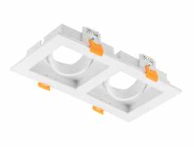 Oprawa sufitowa Rubio 187x102 mm kwadratowa podwójna biała GTV