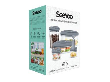 Zdjęcie: Zestaw 5 sztuk pojemników próżniowych multikolor SEEYOO