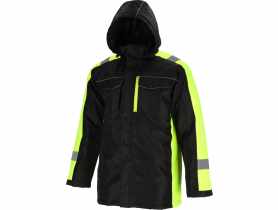 Kurtka ocieplana z kapturem, czarno-żółta, "2XL", CE, LAHTI PRO