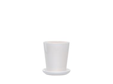 Zdjęcie: Donica z podstawką Irma 28x43 cm biała szkliwiona FLOWERPOT