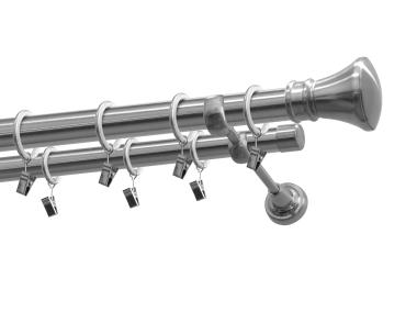 Zdjęcie: Karnisz podwójny 25/19 mm Jazz 240 cm nikiel GARDINIA