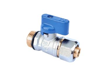 Zdjęcie: Zawór kulowy mini do rur Pex 1/2"x16x2,0 niebieski CALIDO