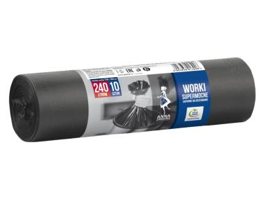 Zdjęcie: Worki na śmieci supermocne 240 L - 10 szt. czarne ANNA ZARADNA
