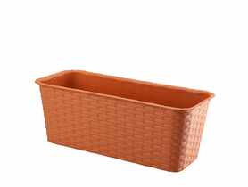 Doniczka balkonowa rattan 40 cm terakota VERDENIA
