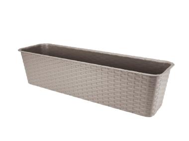 Zdjęcie: Doniczka balkonowa rattan 60 cm karmelowa VERDENIA
