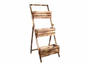 Kwietnik stojak na 3 balkonówki 45x45x115 cm opalony TIN TOURS