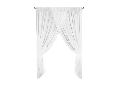 Zdjęcie: Firana gotowa Loreta na taśmie 400x250 cm z troczkami biała EUROFIRANY