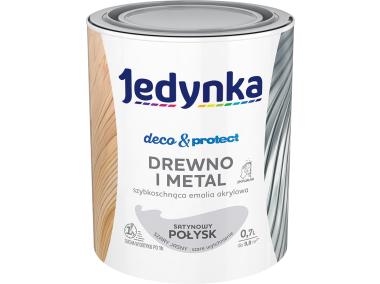 Zdjęcie: Emalia akrylowa Deco&Protect drewno i metal satynowy połysk szary jasny 0,7 L JEDYNKA