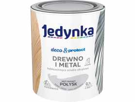 Emalia akrylowa Deco&Protect drewno i metal satynowy połysk szary jasny 0,7 L JEDYNKA