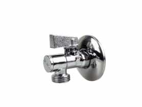 Zawór kulowy kątowy 1/2x1/2 z filtrem z metalowym pokrętłem TYCNER