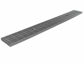 Odwodnienie liniowe krata PP line A15 popiel 1000x126x20 mm ZMM MAXPOL