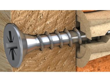 Zdjęcie: Kołek UNO Timber uniwersalny 8x32 mm z wkrętem 4,5x40 mm 20 szt. RAWLPLUG