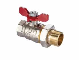 Zawór kulowy S30 W/Z 1/2" z półśrubunkiem i motylkiem, PN30 CALIDO