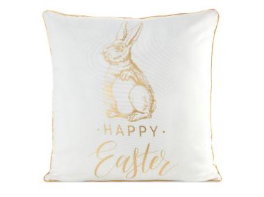 Zdjęcie: Poszewka wielkanocna na poduszkę Wiosna 45x45 cm biało-złota EUROFIRANY