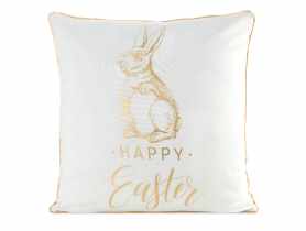 Poszewka wielkanocna na poduszkę Wiosna 45x45 cm biało-złota EUROFIRANY