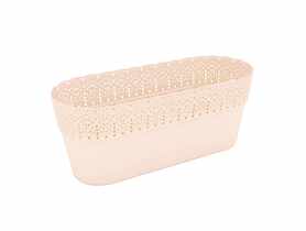 Osłonka doniczkowa owalna Bella 30 cm beżowa DOMEX