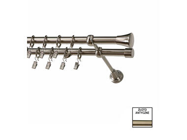 Zdjęcie: Karnisz podwójny Zeus fi 19 mm - 160 cm monaco złoto KARWEL