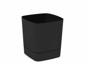 Donica z podstawką Clima 30x30 cm czarna LAMELA PLASTIC