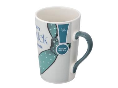 Zdjęcie: Kubek stożek wysoki Najlepszy dziadek 430 ml dekoracja zielony krawat ALTOM DESIGN