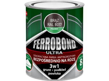 Zdjęcie: Farba antykorozyjna Ferrobond Ultra półmat brąz 0,7L JURGA